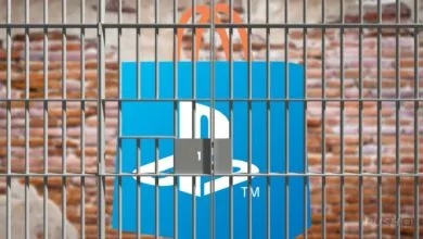 PlayStation logo inside jail cell, suggesting restriction or limitation.