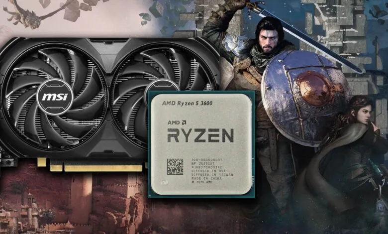 MSI graphics card, AMD Ryzen 5 3600 CPU, and fantasy characters.