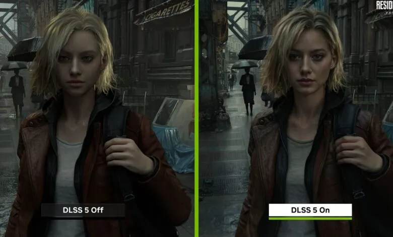 Resident Evil character comparison: DLSS 5 off vs. DLSS 5 on.