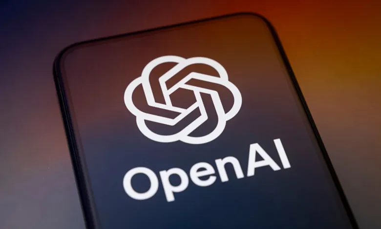 OpenAI logo displayed on a smartphone screen.