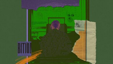 Collage with a person at a computer, graphs, and scientific text.