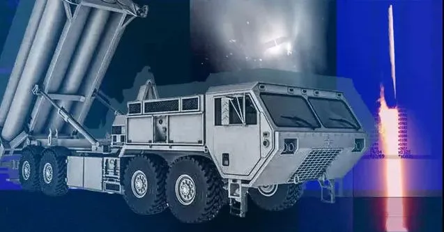 Missile launcher truck with missiles and launch imagery in the background.