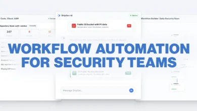 ShipSec AI interface showing workflow automation for security teams.