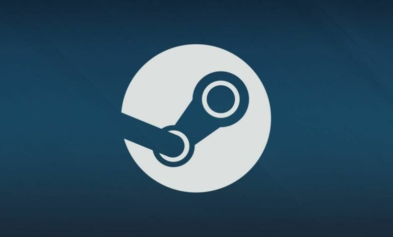 Steam logo: white gear-like design inside a white circle on a blue background.