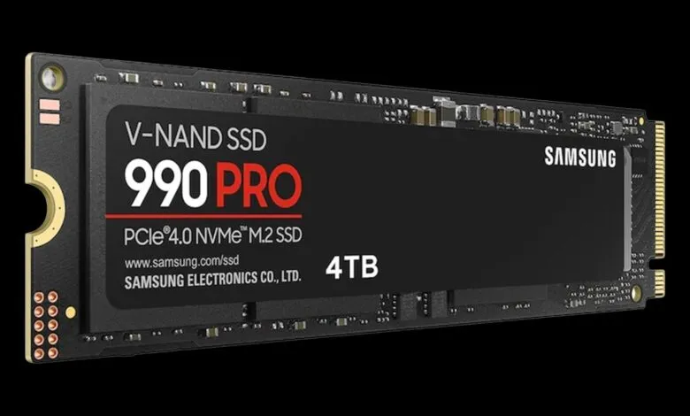 Samsung 990 PRO 4TB NVMe M.2 SSD for high-performance storage.