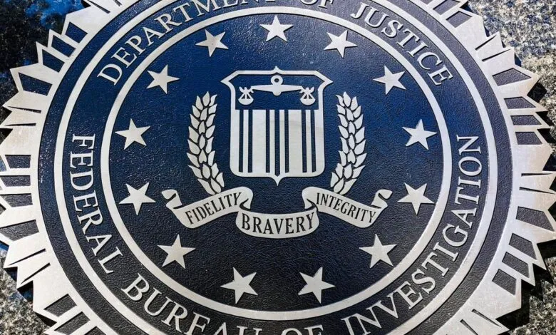 Close-up of the Federal Bureau of Investigation (FBI) seal.