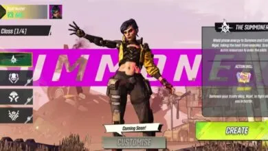 Borderlands character selection screen featuring 'The Summoner' class.