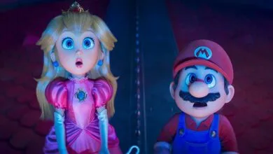 Princess Peach and Mario look surprised in a promotional image.