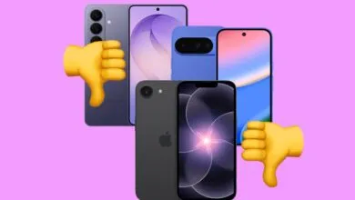 Several smartphones are displayed with thumbs down emojis indicating disapproval.