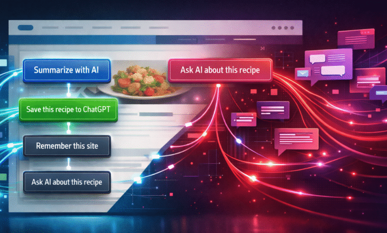 AI-powered recipe website with buttons for summarization and saving to ChatGPT.