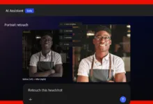 Adobe Firefly interface showing social media set with coffee-themed designs.