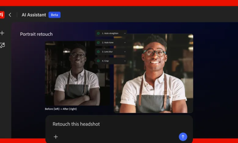Adobe Firefly interface showing social media set with coffee-themed designs.