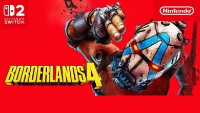 Borderlands 4 game cover art for Nintendo Switch, featuring a robotic character.