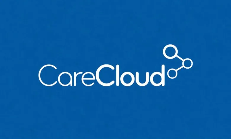 CareCloud logo in white on a blue background.