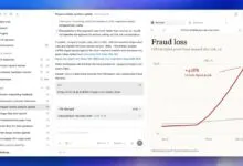 Screenshot of a product update discussing fraud loss with a chart showing a 418% increase.