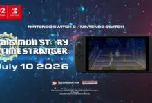 Digimon Story Time Stranger game announcement for Nintendo Switch 2 and Switch.