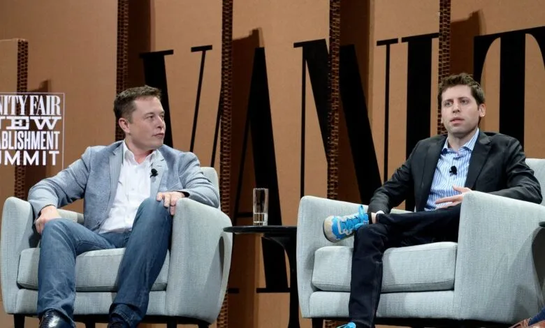 Elon Musk and Sam Altman at Vanity Fair New Establishment Summit.