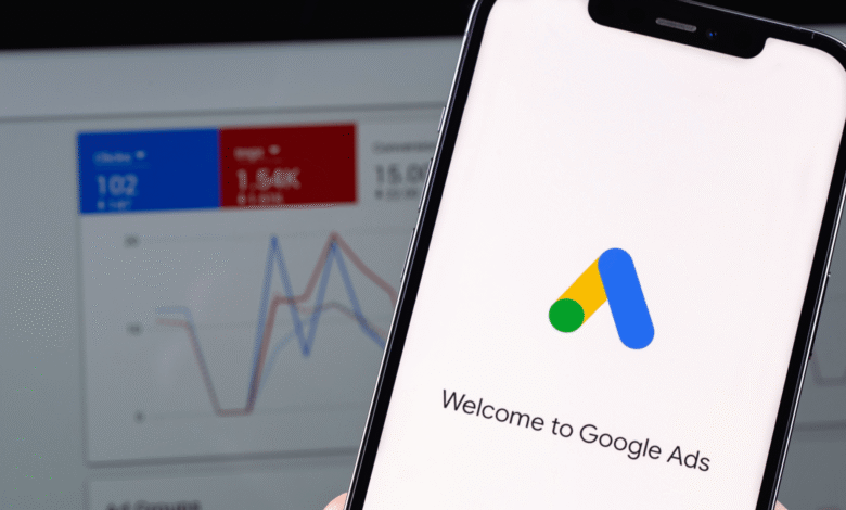 Google Ads app displayed on a smartphone screen.