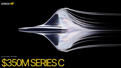 Hermeus hypersonic aircraft design with simulated airflow.