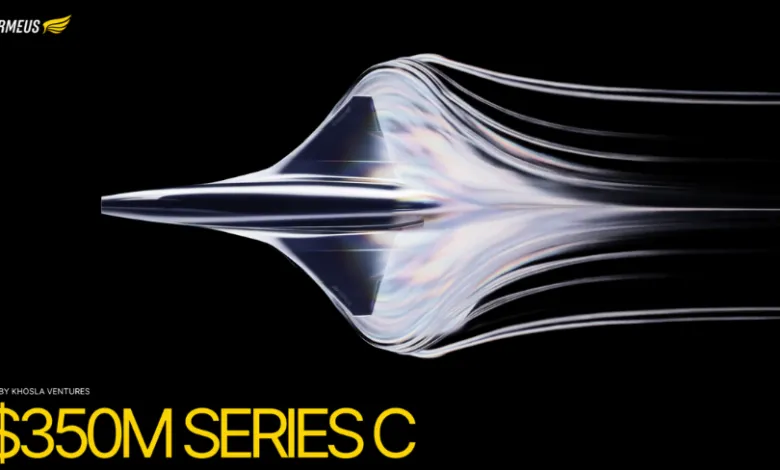 Hermeus hypersonic aircraft design with simulated airflow.