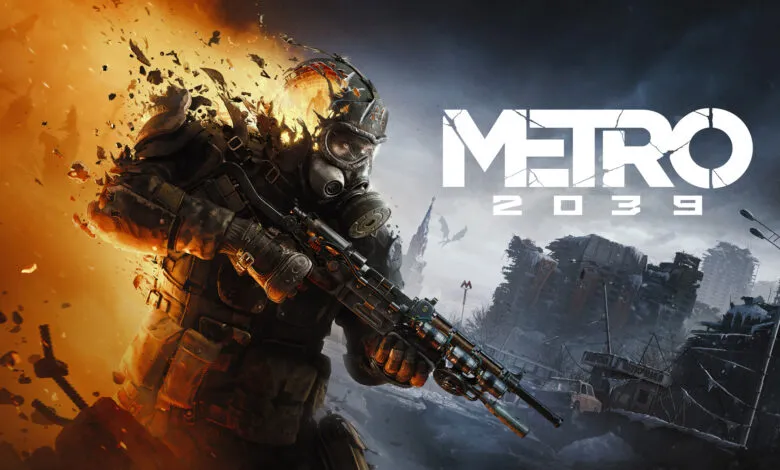 A soldier in a gas mask holds a rifle against a war-torn city backdrop.