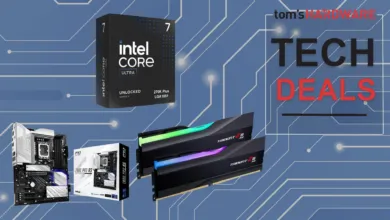 Tech components including Intel Core Ultra CPU, motherboard, and Trident Z5 RGB RAM.