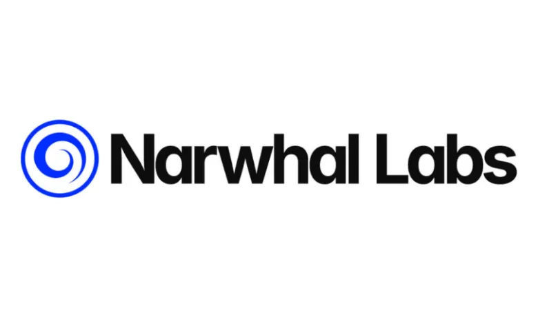 Narwhal Labs logo with blue swirl icon and bold black text.