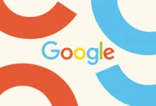Google logo with colorful arcs around it on a cream background.