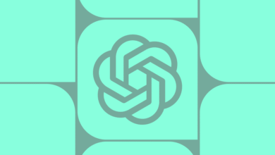 OpenAI logo in mint green with rounded square background.