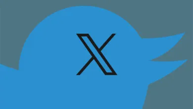 Twitter's bird logo with an 'X' overlayed, representing the platform's rebranding.