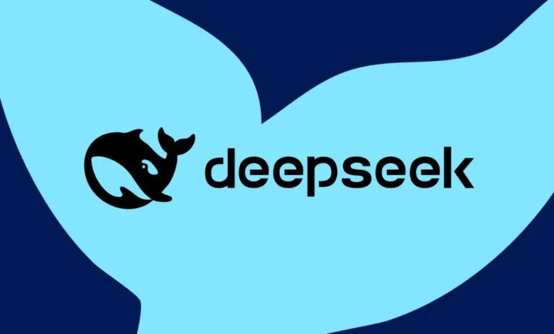 Deepseek logo featuring a stylized whale and the company name.