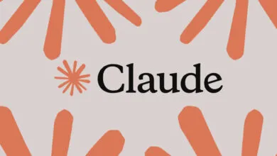 The name 'Claude' in black text with orange floral accents on a light background.