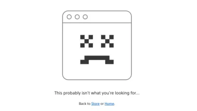 Error message: 'This probably isn't what you're looking for...' with sad face.