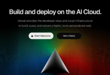 Vercel's AI Cloud platform with deployment and demo buttons.