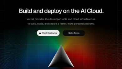 Vercel's AI Cloud platform with deployment and demo buttons.