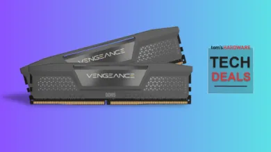 Two Corsair Vengeance DDR5 RAM modules stacked on each other.