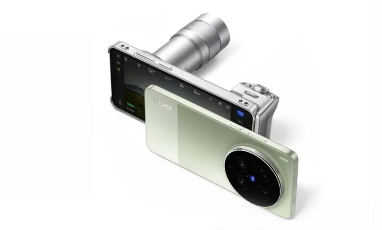 Vivo X100 Ultra smartphone with camera lens attachment.