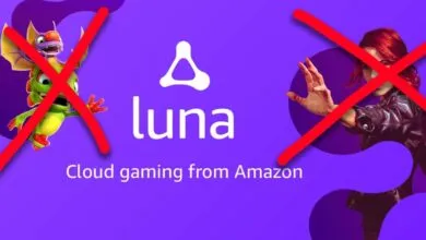 Amazon Luna cloud gaming service logo with crossed-out game characters.