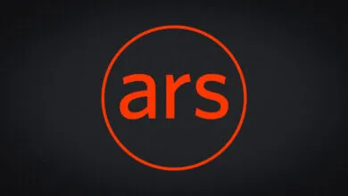ARS logo in orange circle on dark textured background.