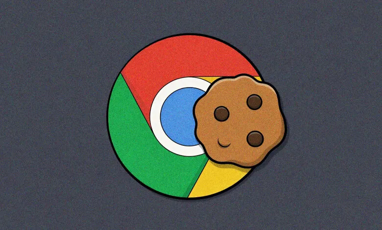 Chrome logo with a chocolate chip cookie overlayed on the right side.