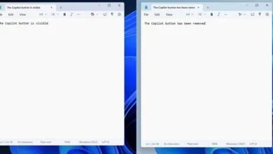 Two Notepad windows showing Copilot button visible and removed.