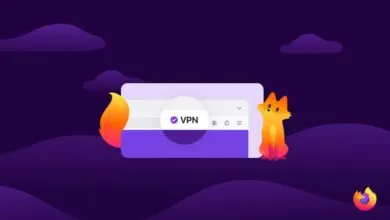 Firefox VPN illustration with fox character and VPN interface.