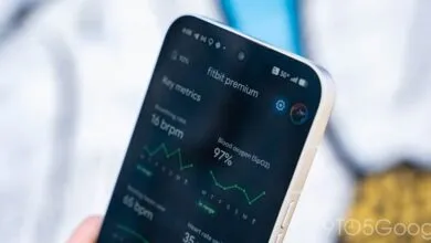 Fitbit app on a smartphone displaying key health metrics like breathing rate and blood oxygen.