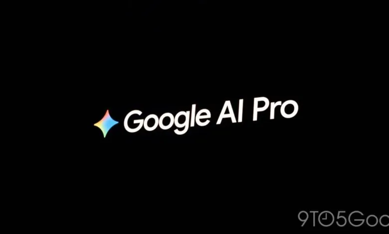 Google AI Pro logo with a colorful star on a black background.