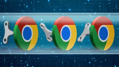 Three Chrome logos with wind-up keys inside a tube.