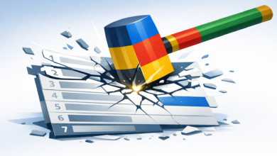 Hammer smashing a list with numbers, symbolizing the end of listicles.