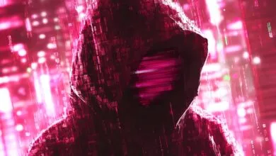 Person in hooded sweatshirt with digital code overlay.