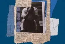 Collage of job ads and a person with head in hands, symbolizing job loss.