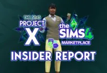 Sims 4 Project X Insider Report featuring a smiling Sim holding money.