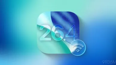 iOS 26.4 Wi-Fi update icon with blue and green color scheme.